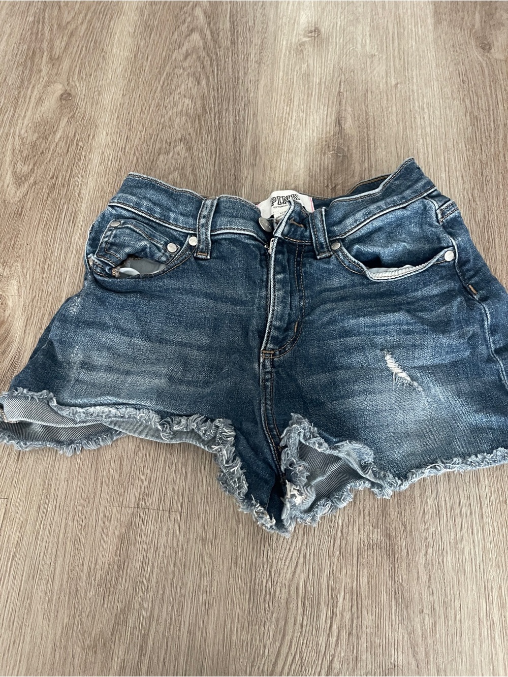 Vintage PINK Victoria's Secret Denim Distressed High-Waist Women’s Jean Shorts